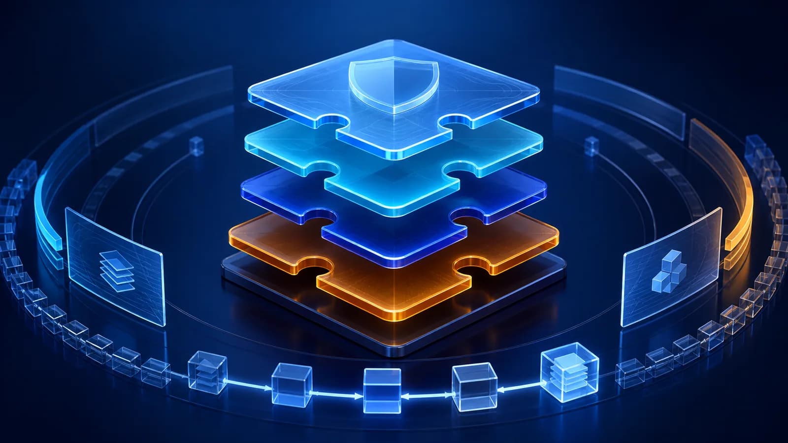 Balanced contractual layers connecting service scope, customer responsibilities, billing, change, and termination.