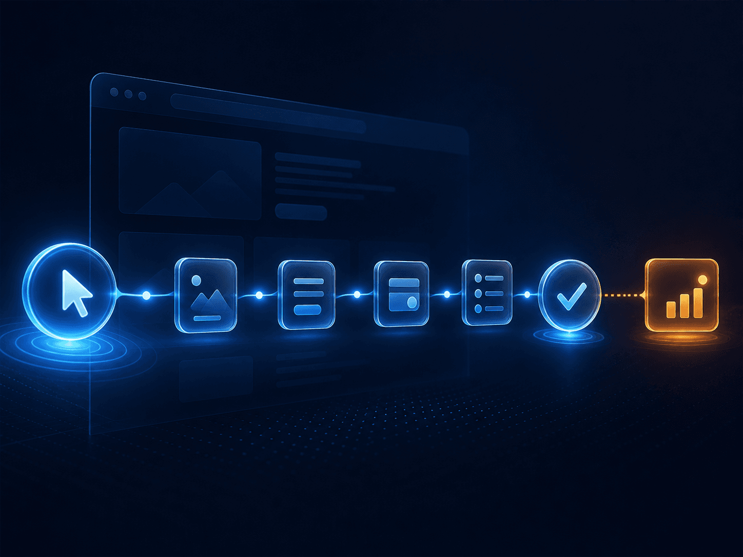 Privacy-safe measured journey connecting a click, website events, verification, and a business outcome